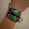 Conjunto brillante de pulsera sol y luna