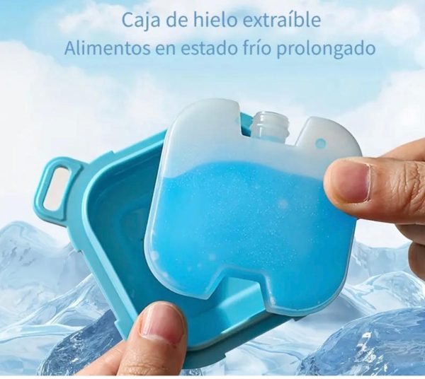 Vaso portátil para alimentos con caja de hielo